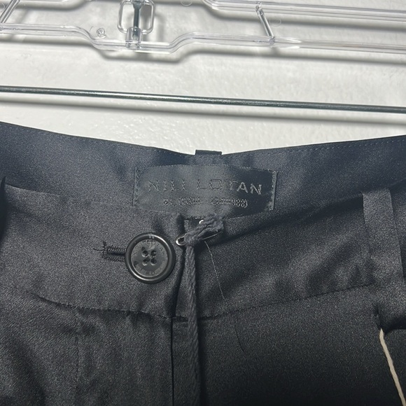 Nili Lotan Women’s Lisbon Silk-Charmeuse Black Pleated Tapered Pants Size 0 - Picture 7 of 14